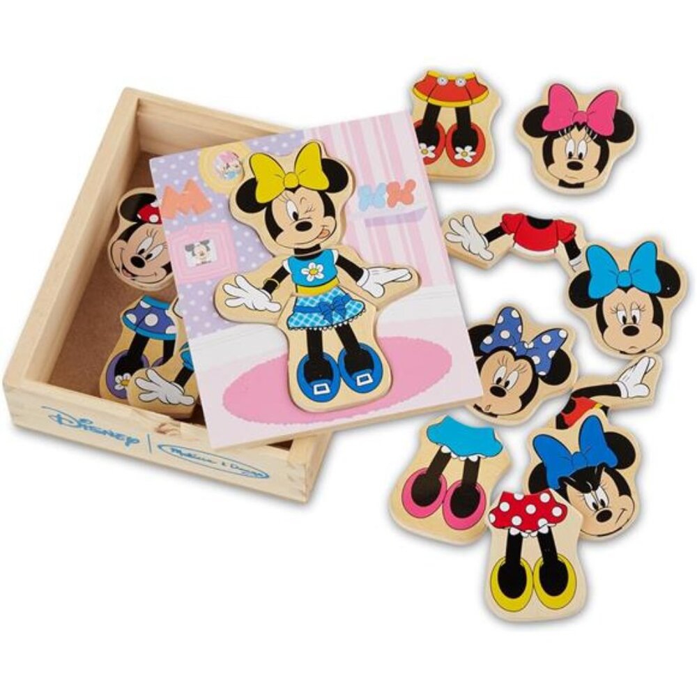 Disney Minnie Mouse Mix and Match Dress-Up Wooden Play Set (18 pcs)-Minnie Mouse